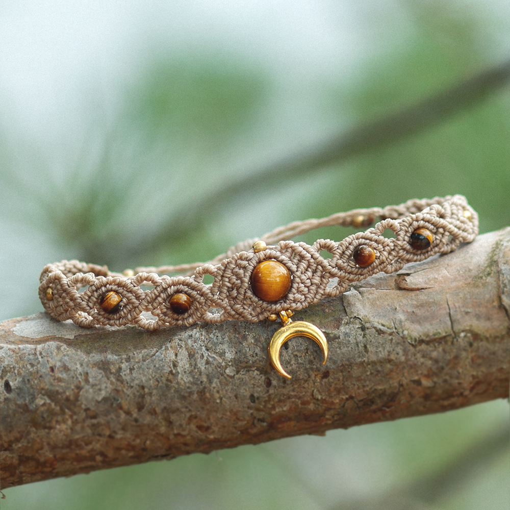 Tigeraugen Halbmond Armband