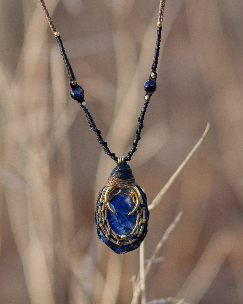 Sodalite halfmoon necklace