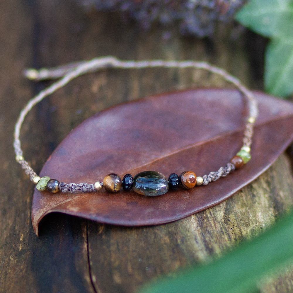 Amethyst leaf bracelet