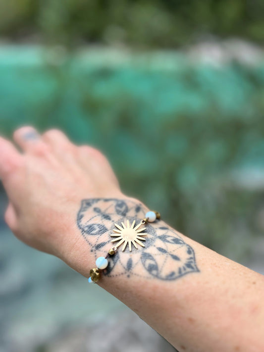 Opalglas Sonnen Armband